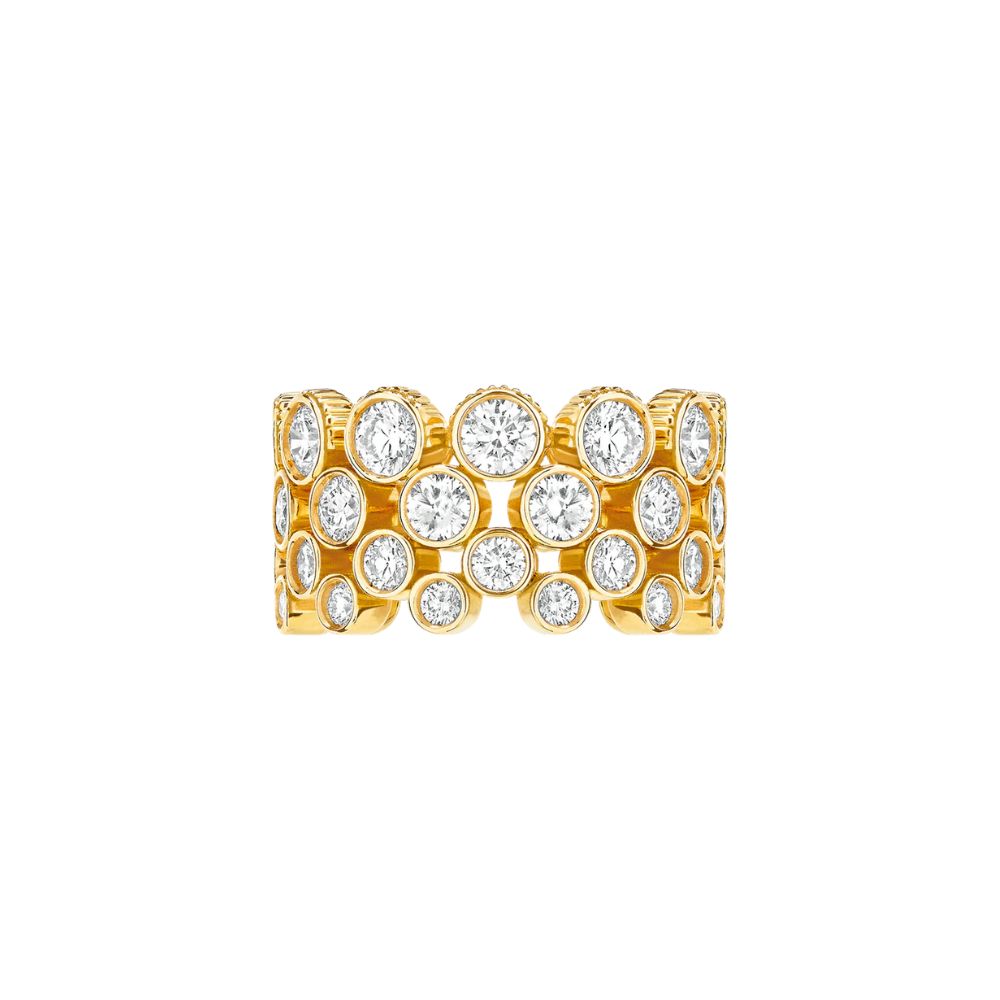 Viltier 18kt Yellow Gold and Diamond Cascade Clique Ring